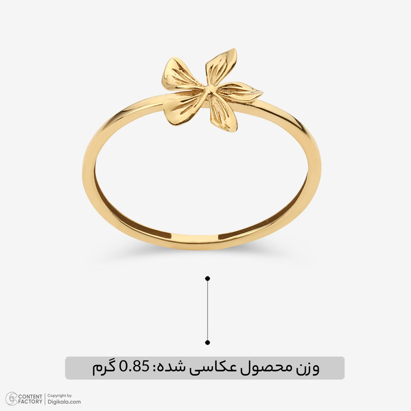 انگشتر طلا 18 عیار زنانه جواهری راز مدل گل کد 03  - 8