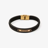 دستبند طلا 18 عیار مردانه با بند چرمی مایا ماهک مدل MB1831