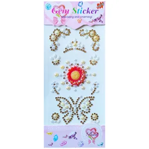 استیکر دیواری کودک مدل نگین گل و پروانه کد 8