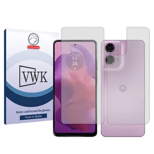 VWK Tough model transparent screen protector suitable for Motorola Moto G24 mobile phone along with the back protector