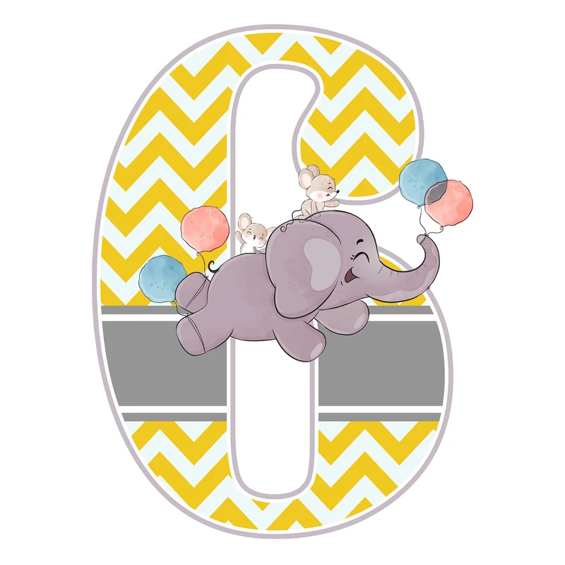 استند رومیزی مدل  تولد عدد 6 طرح فیل کد 956