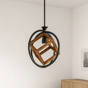 لوستر 1 شعله شاهان تک مدل wood 13