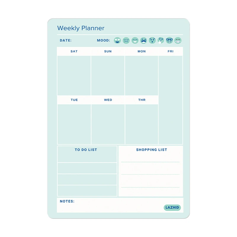 تخته وایت برد لاژید طرح پلنر روزانه مدل آهنربایی سایز 20×30 سانتیمتر