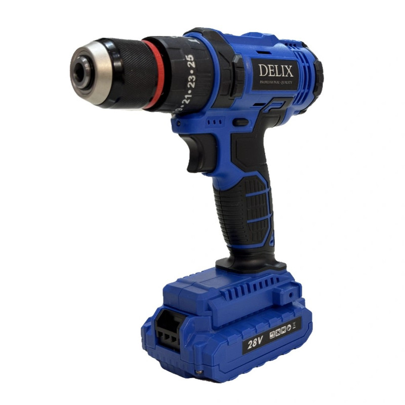 مجموعه 31 عددی دریل پیچ گوشتی شارژی چکشی دلیکس مدل 28V