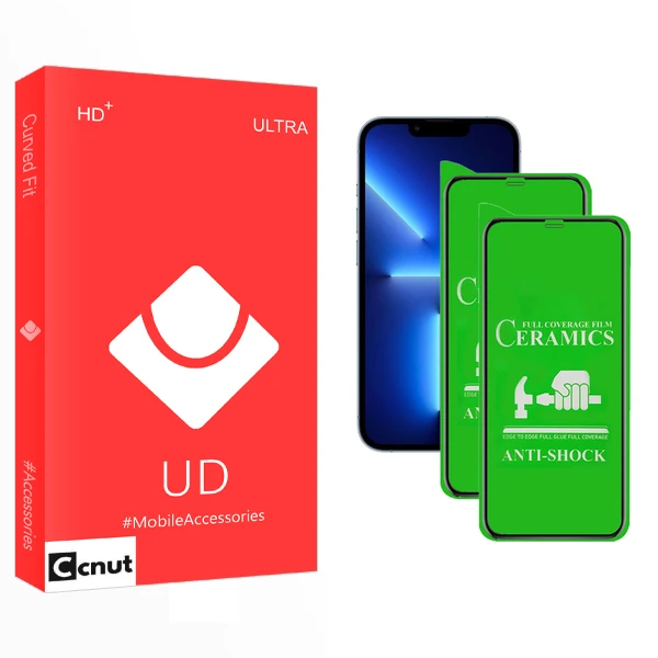 محافظ صفحه نمایش سرامیکی کوکونات مدل UD GLASS مناسب برای گوشی موبایل اپل iPhone 13 بسته دو عددی