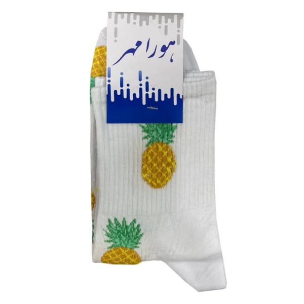 جوراب ساق بلند مردانه هورا مهر مدل اناناس ‌HS-FUN02 مجموعه 3 عددی -  - 3
