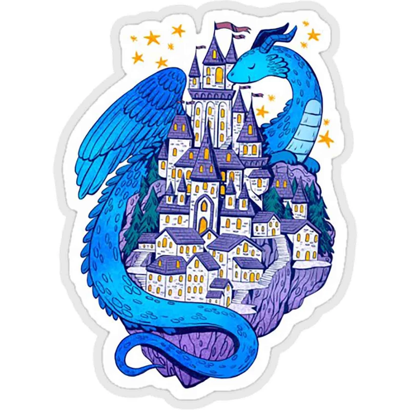 استیکر لپ تاپ طرح blue dragon guarding his castle کد ST221