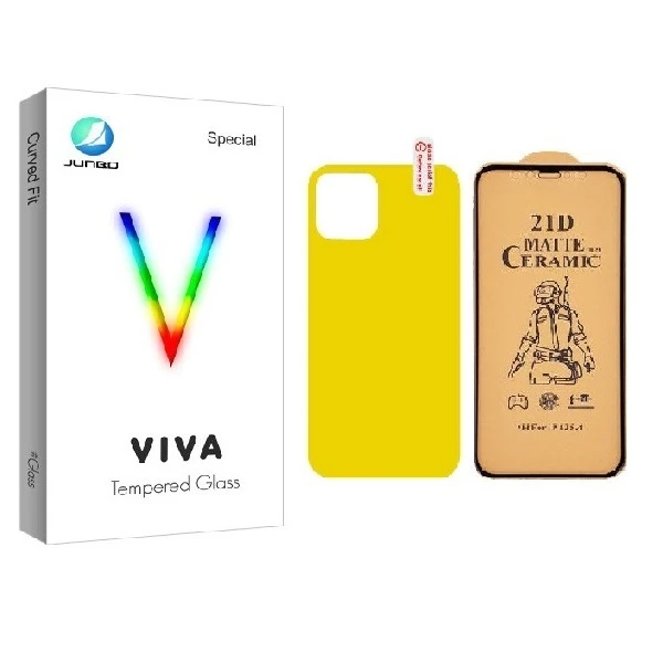 محافظ صفحه نمایش مات جانبو مدل CR-IP12pro مناسب برای گوشی موبایل اپل iphone 12Pro به همراه محافظ پشت گوشی