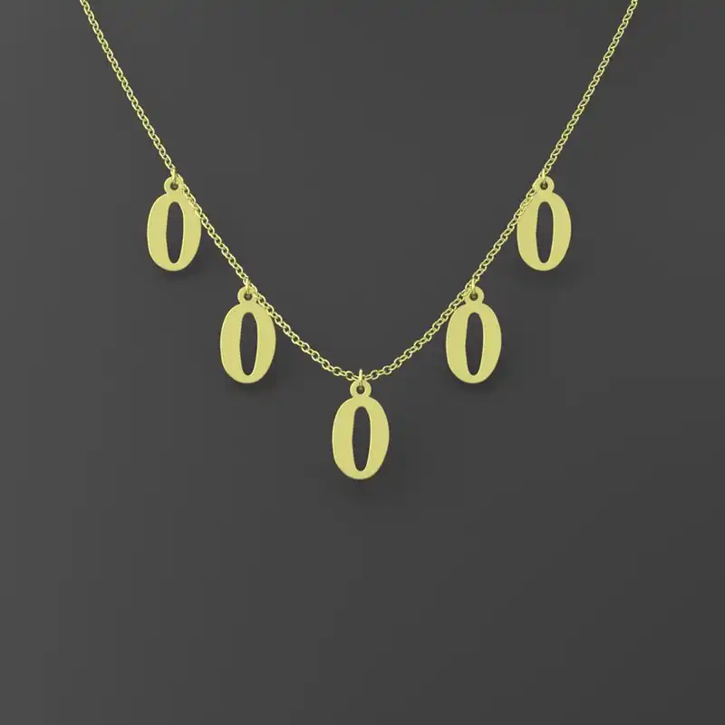گردنبند طلا 18 عیار زنانه مدوپد مدل حرف O کد RNA16641