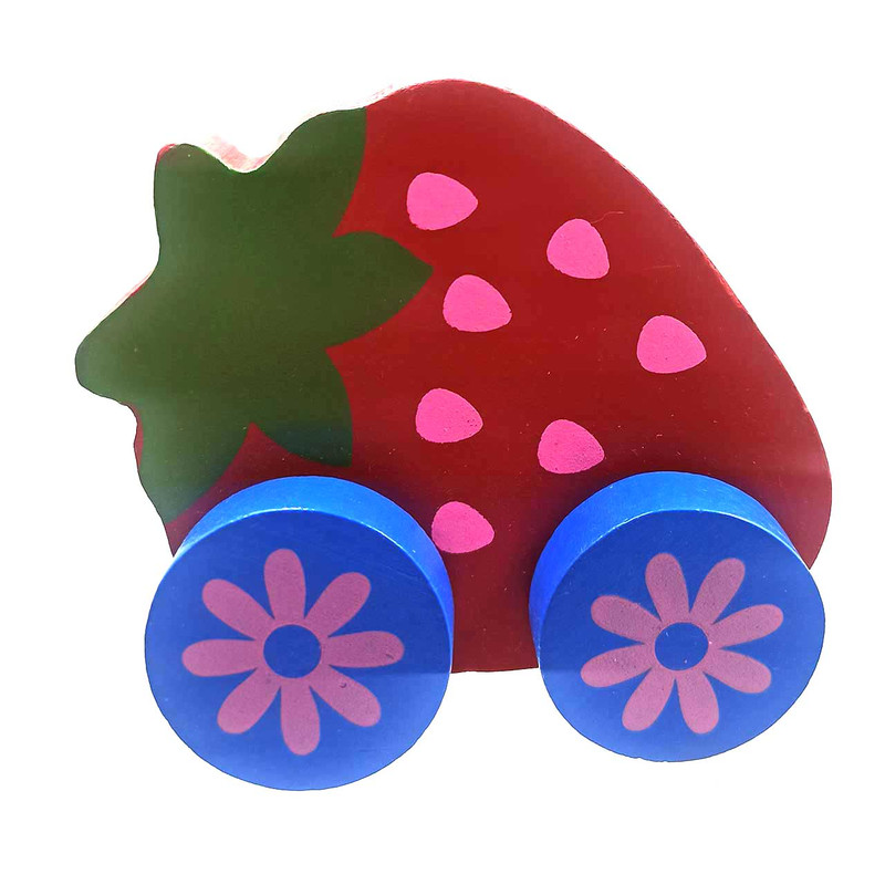 ماشین بازی مدل میوه چوبی طرح توت فرنگی