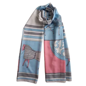 شال زنانه مدل نخی تابستانی اسب دار کد 560