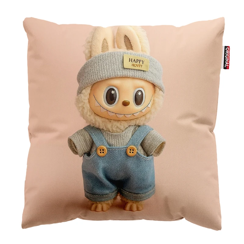 کوسن پاد آفرین مدل عروسک لبوبو کد PK401669 سایز 40*40 سانتی متر