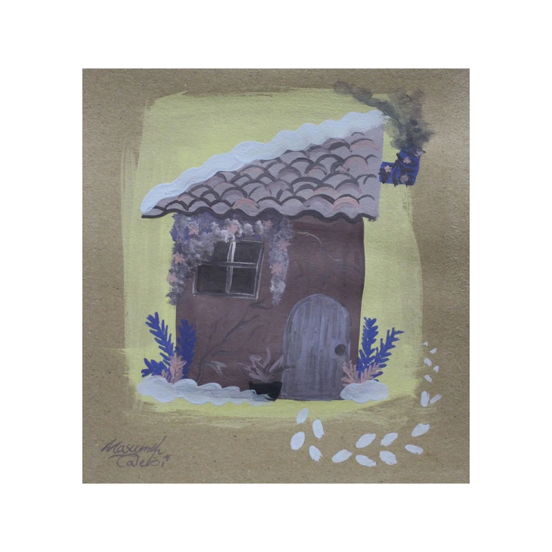 نقاشی گواش به سبک امپرسیونیسم مدل خانه
