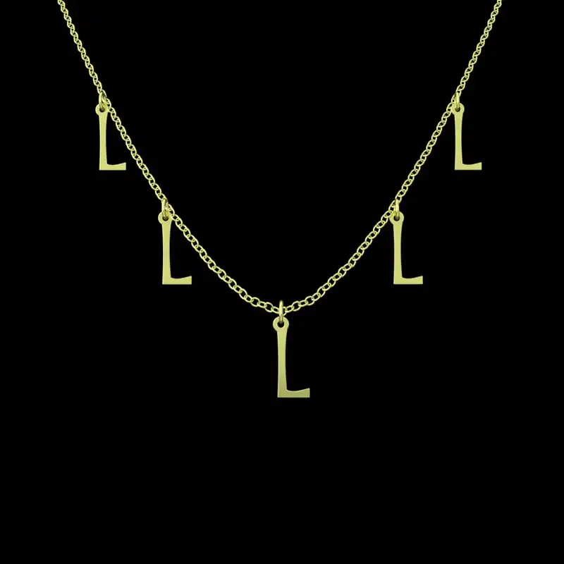 گردنبند طلا 18 عیار زنانه مدوپد مدل حرف L کد RNA17132