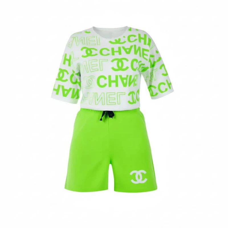 ست تی‌شرت آستین کوتاه و شلوارک راحتی زنانه مدل T1258