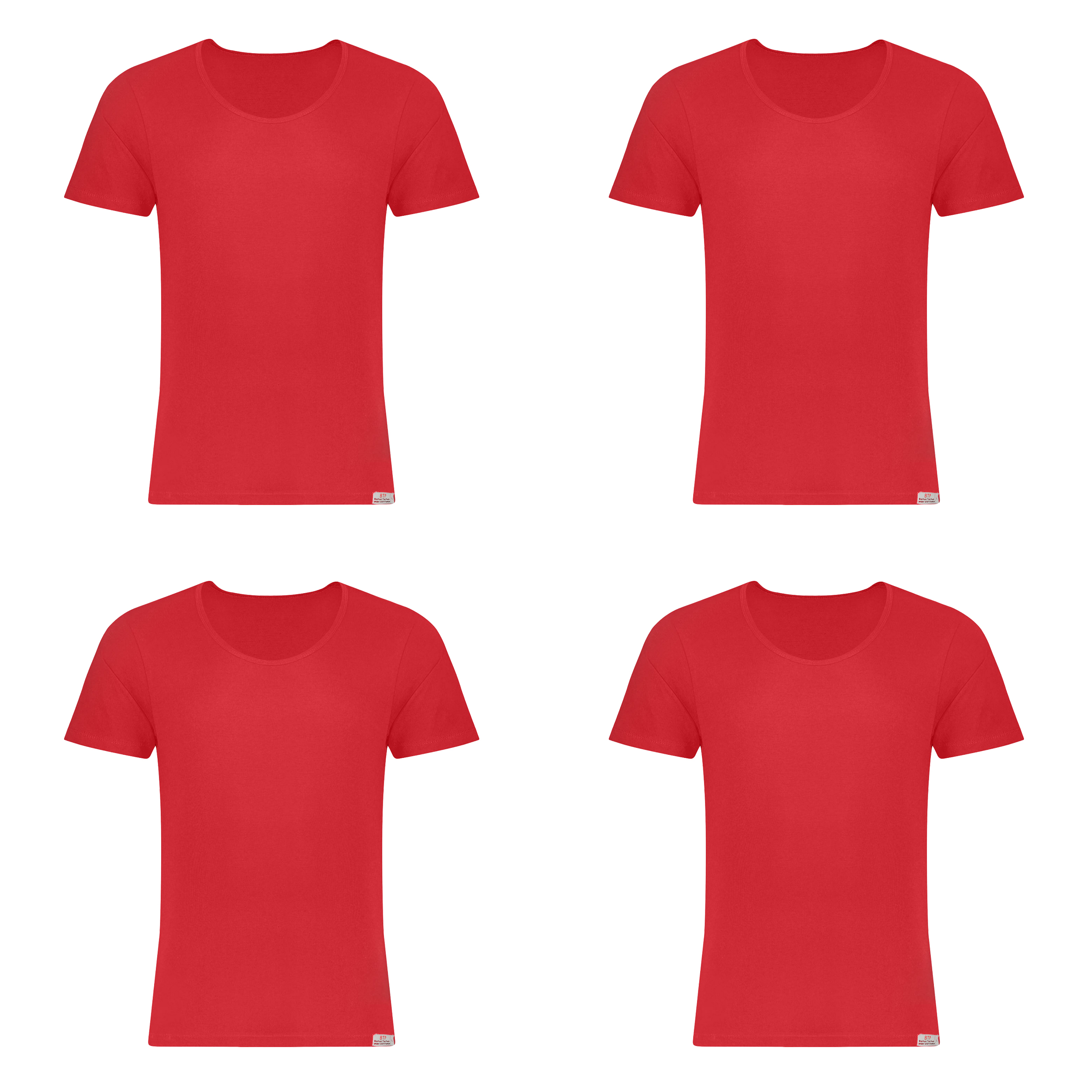 زیرپوش آستین دار مردانه برهان تن پوش مدل 2-02  رنگ قرمز بسته 4 عددی