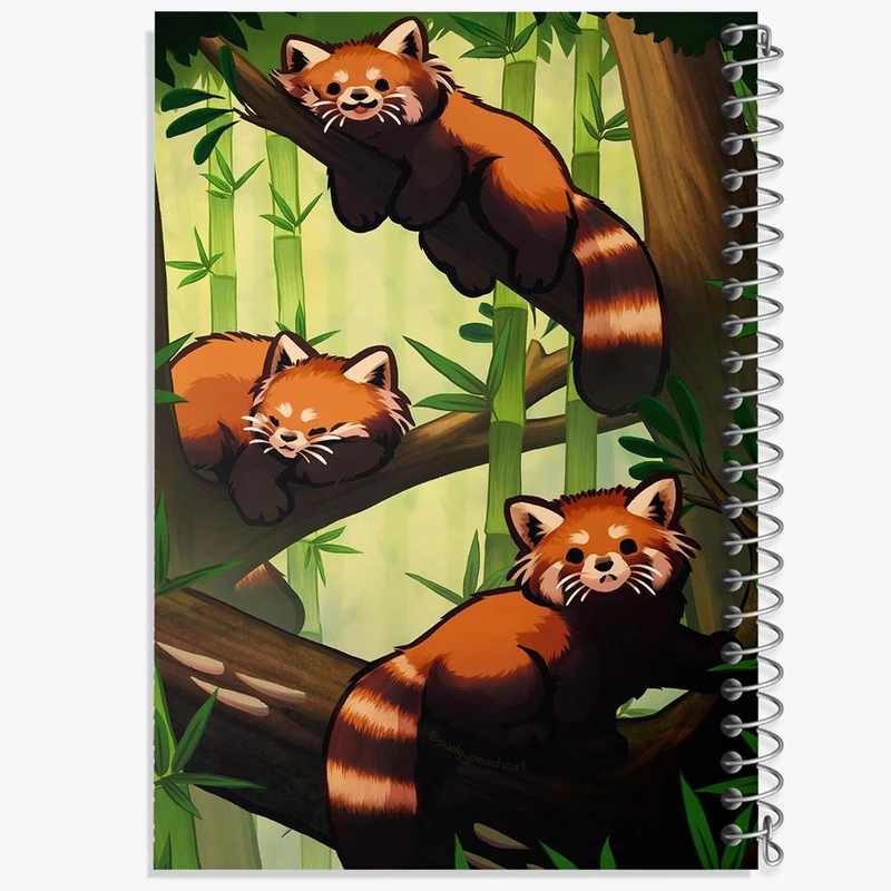 دفتر ژورنال نویسی 50 برگ خندالو مدل نقطه ای طرح راکون حیوانات بامزه کد 21066