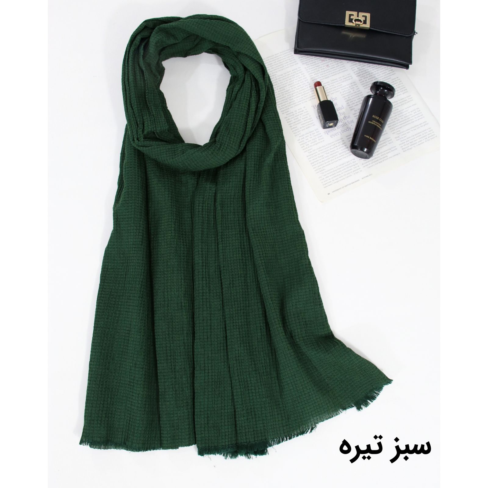 شال زنانه مدل پلیسه پفکی نخی طرح ساده کد ana-2201 -  - 3