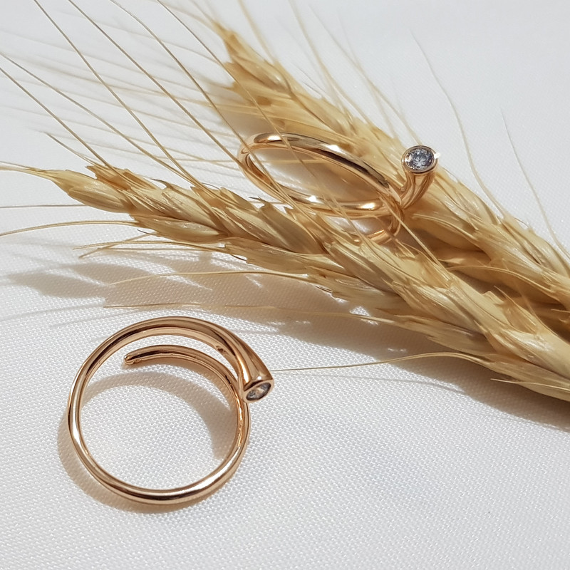 انگشتر زنانه ژوپینگ مدل پیچی تک نگین 441