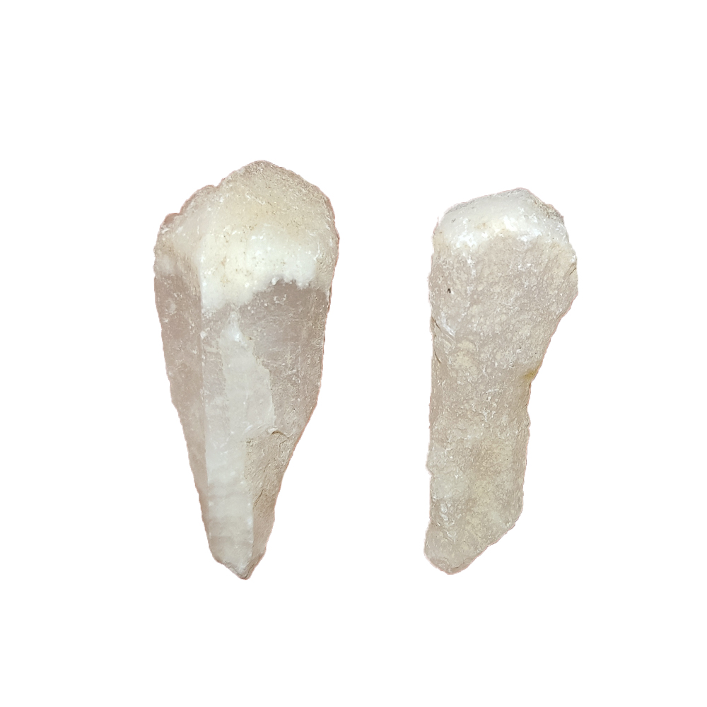 سنگ راف عقیق مدل منشور کوارتز طرح دندان گرگی مجموعه 2 عددی