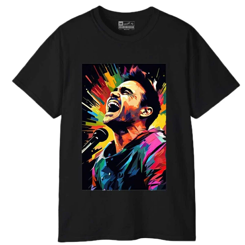 تی‌شرت آستین کوتاه مردانه پاد آفرین مدل خواننده کد 1757