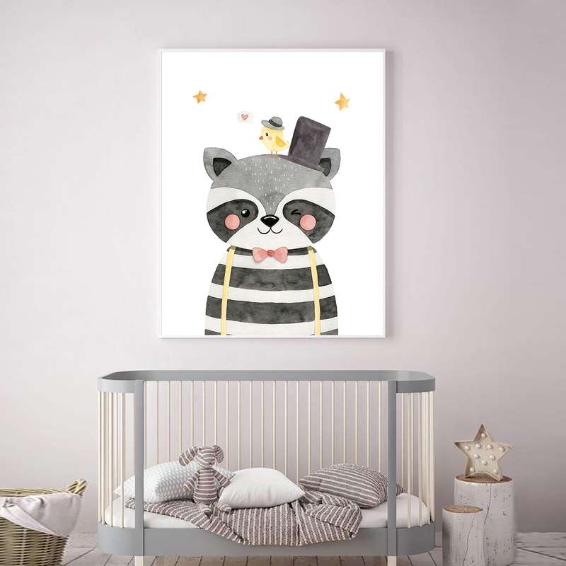 تابلو اتاق کودک و نوزاد الفاپ مدل راکون کد Funny Raccoon 001