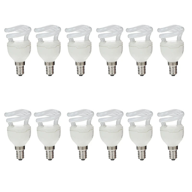 لامپ کم مصرف 5 وات مدل پیچ پایه E14 بسته 12 عددی