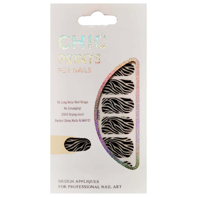 استیکر طراحی ناخن مدل زبرا کد HL-628 استیکر طراحی ناخن مدل زبرا کد HL-628