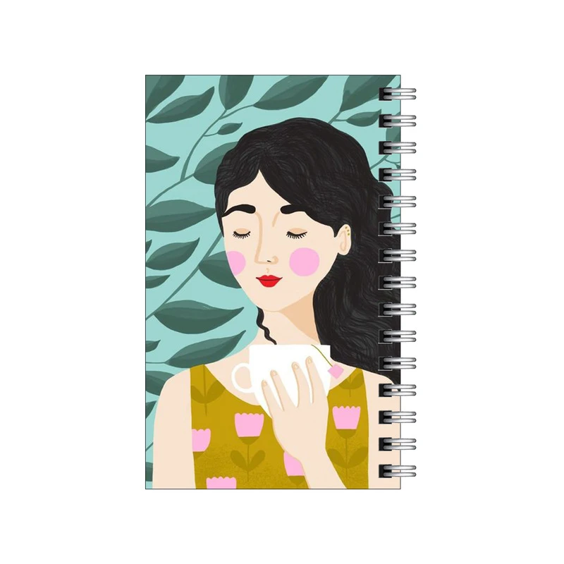 دفترچه یادداشت مدل to do list طرح دختر و برگ و باد کد 8086808