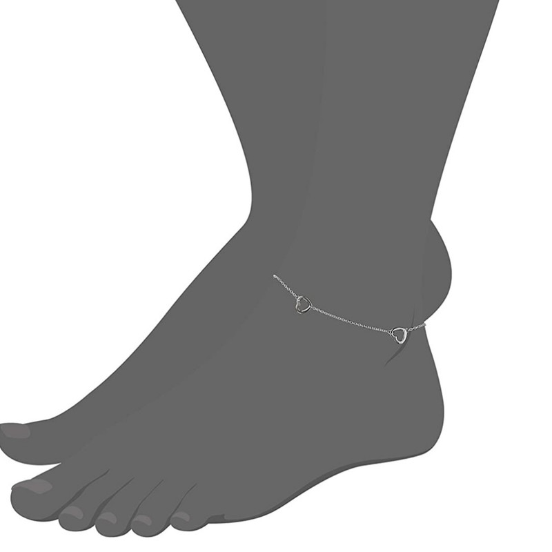 پابند نقره زنانه مدل قلب 002