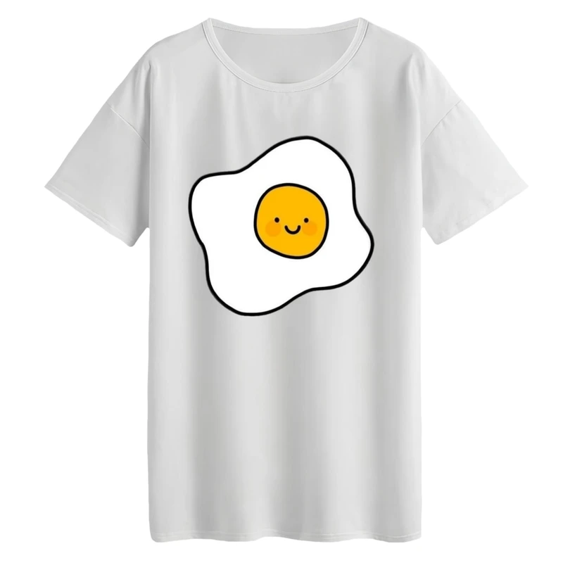 تی‌شرت لانگ آستین کوتاه زنانه مدل نیمرو بامزه