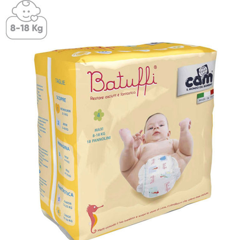 پوشک کم مدل Pannolinobatuffi V430 سایز 4 بسته 18 عددی