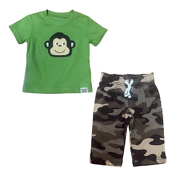 ست تی شرت و شلوار نوزادی کارترز مدل میمونی