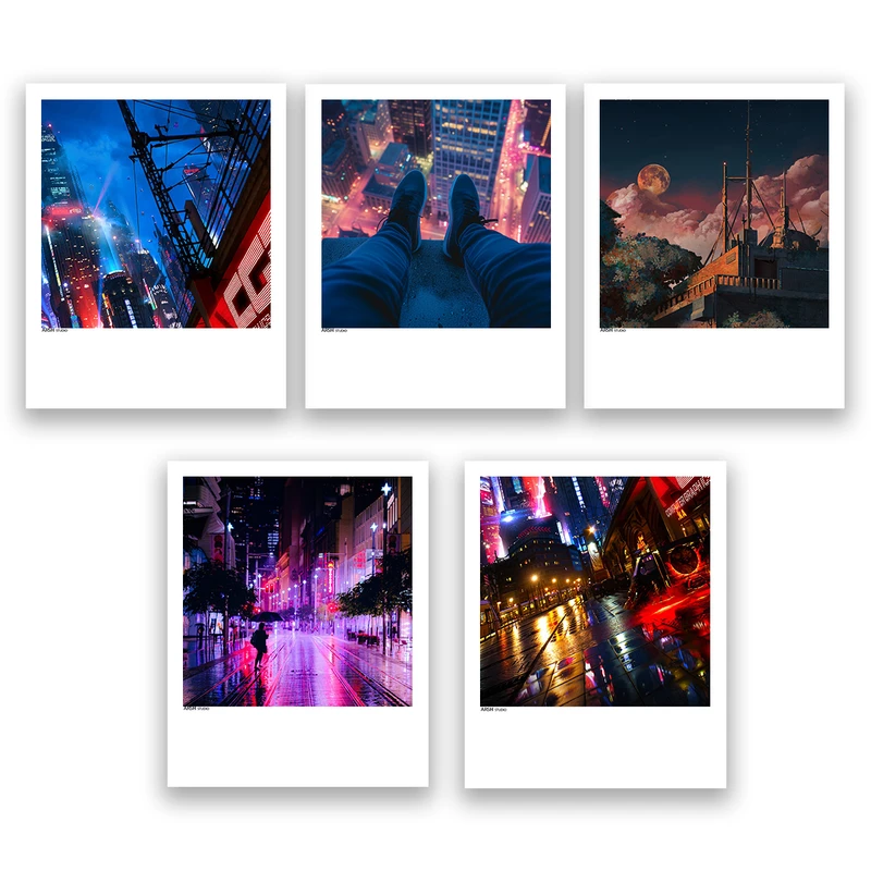 آویز تزیینی عرش مدل فانتزی منظره شهر کد Asa936 مجموعه پنج عددی