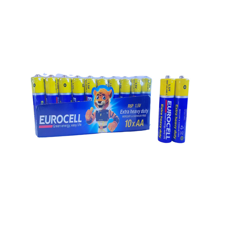 باتری قلمی یوروسل مدل 10R6p Extra Heavy Duty بسته 10 عددی 1