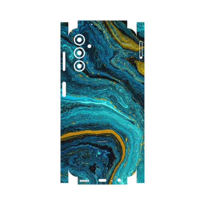 برچسب پوششی ماهوت مدل Turquoise marblewith golden streaks-FullSkin مناسب برای گوشی موبایل سامسونگ Galaxy A14