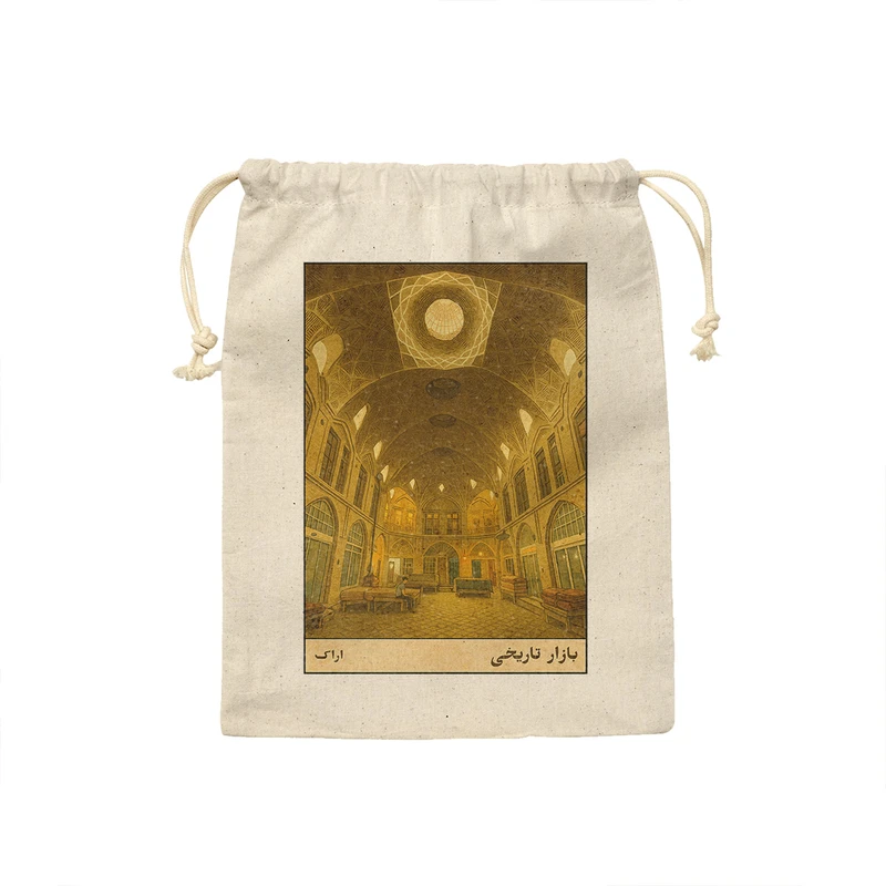 کیسه نان و سبزی ترمه طراحان ایده مدل کارت بازار تاریخی اراک کد map1515 - S سایز 19x19 سانتی متر