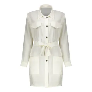 مانتو زنانه مدل طراوت 1 رنگ سفید