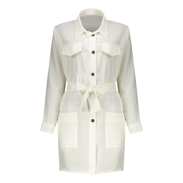 مانتو زنانه مدل طراوت 1 رنگ سفید