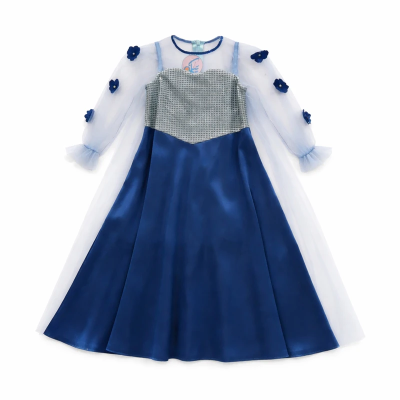 پیراهن آستین بلند یقه گرد دخترانه مدل پرنسسی