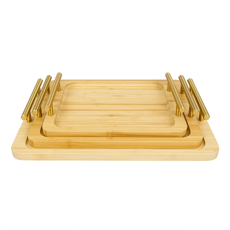 سینی مدل GoldHandle-Bamboo سه عددی
