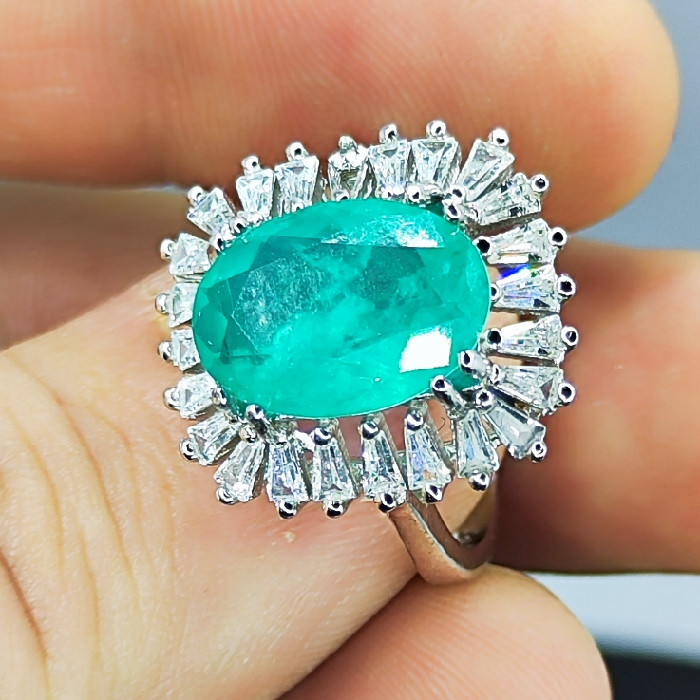 انگشتر نقره زنانه نقره جات بافندگان مدل تورمالین کد 58