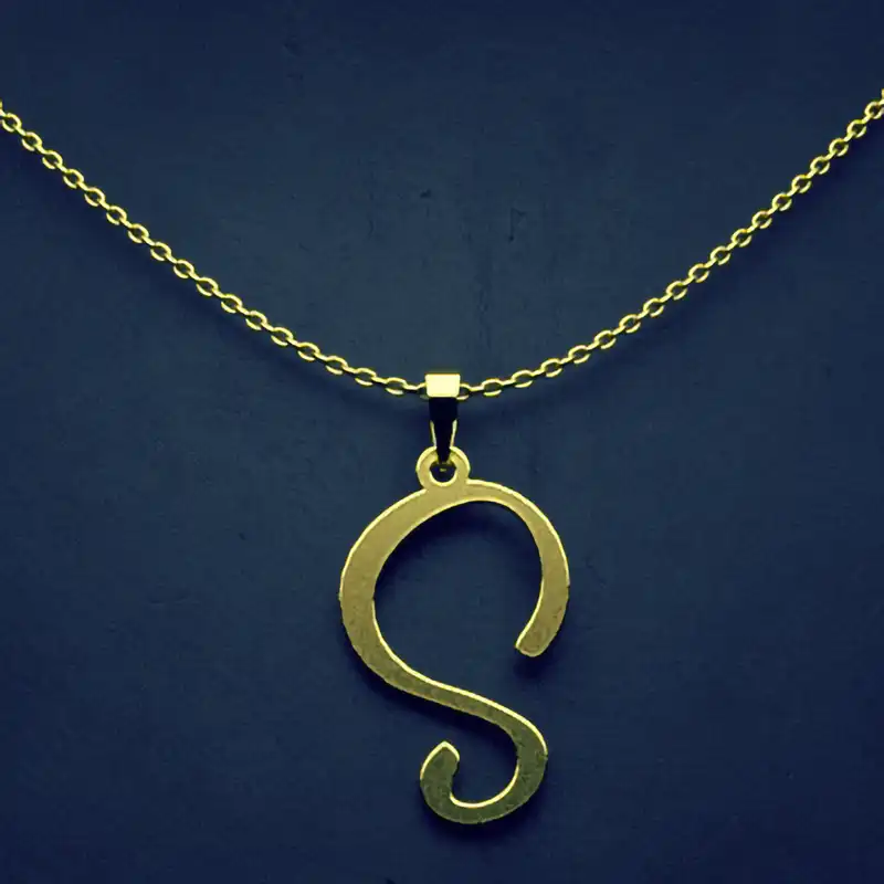گردنبند طلا 18 عیار زنانه مدوپد مدل حرف S کد H3-1-1383