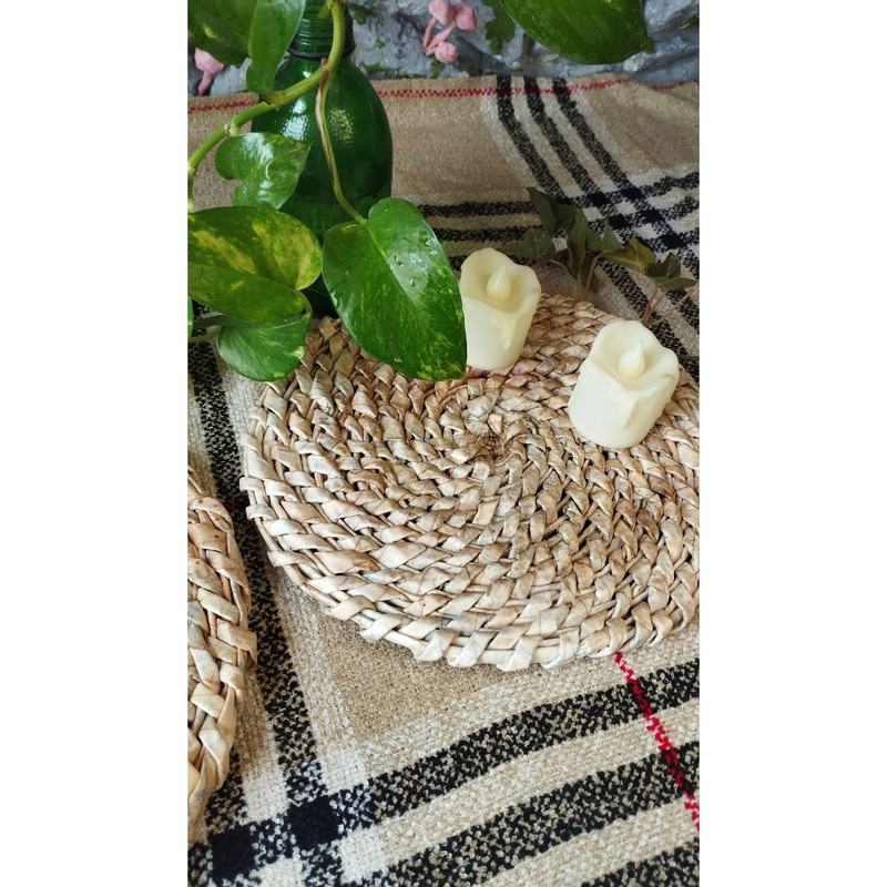 زیر بشقابی حصیری مدل گندم مجموعه 2 عددی