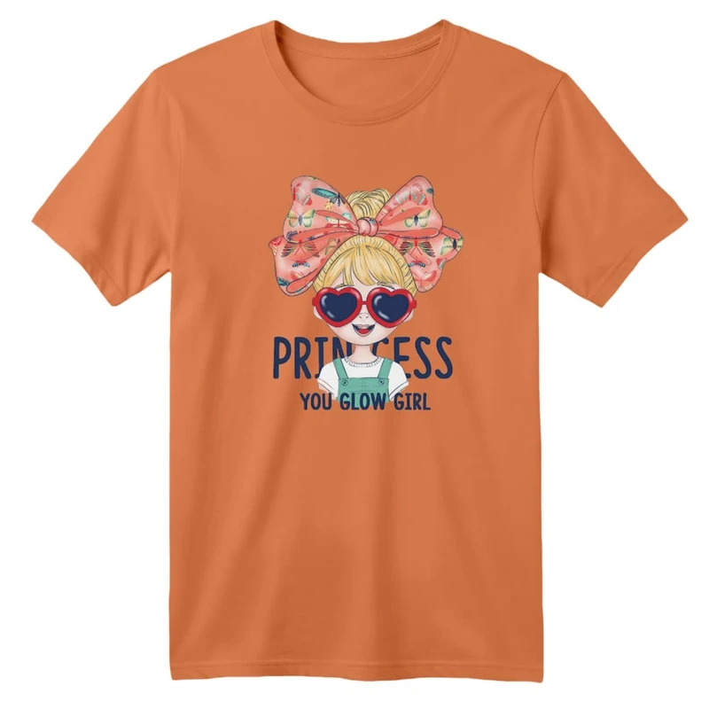 تی شرت آستین کوتاه بچگانه مدل دخترک کد ۱۲ رنگ گلبهی