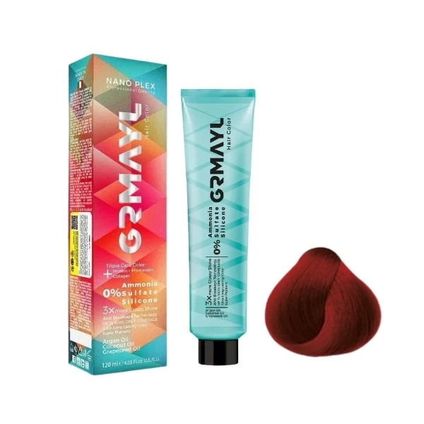 رنگ مو گرمایل شماره 6.6 حجم 120 میلی لیتر رنگ قرمز آتشین