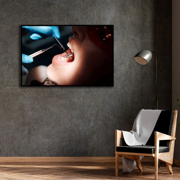 تابلو نوری بکلیت طرح دندانپزشکی مدل B-D2123 فریم مشکی