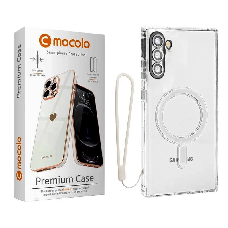 کاور موکولو مدل Clear Magsafe Strap مناسب برای گوشی موبایل سامسونگ Galaxy Note 10 به همراه بند آویز