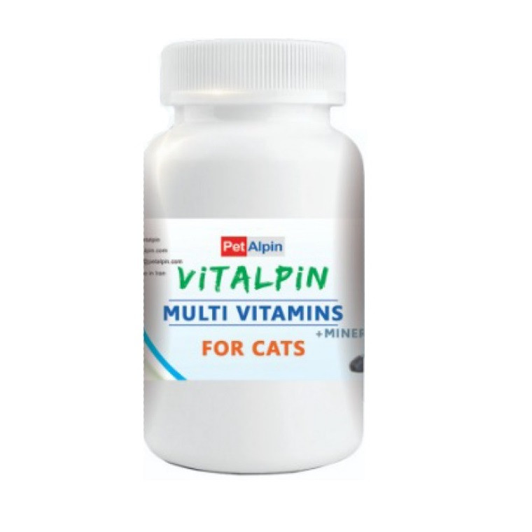 قرص مولتی ویتامین گربه پتالپین مدل multi vitamins&mineral بسته 120 عددی