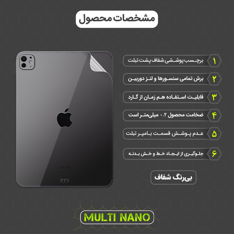 محافظ پشت شفاف مولتی نانو مدل X-F1T مناسب برای تبلت اپل iPad Pro 11 2024